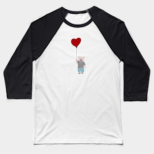 Cute bear with red balloon Baseball T-Shirt